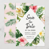 Tropische Bladeren Luau Trouwkaart Save The Date K Kaart (Voorkant / Achterkant)