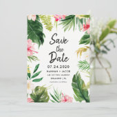 Tropische Bladeren Luau Trouwkaart Save The Date K Kaart (Staand voorkant)