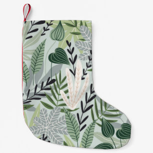 Tropische bladeren: met de hand getekende print. kleine kerstsok