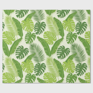 Tropische Bladeren & Monstera Naadloos Patroon Cadeaupapier