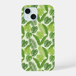 Tropische Bladeren & Monstera Naadloos Patroon iPhone 15 Hoesje