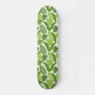 Tropische Bladeren & Monstera Naadloos Patroon Skateboard