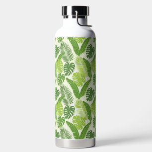 Tropische Bladeren & Monstera Naadloos Patroon Waterfles
