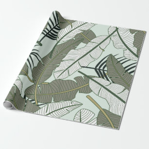 Tropische bladeren naadloos patroon cadeaupapier