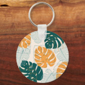 Tropische bladeren:  Oerwouden afdichting Sleutelhanger (Voorkant)