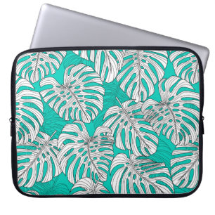 Tropische bladeren, oerwouden bladeren naadloos f laptop sleeve
