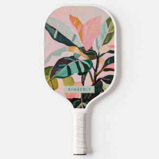 Tropische bladeren Palmboom Kleurrijke Botanische Pickleball Paddle