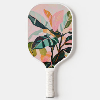 Tropische bladeren Palmboom Kleurrijke Botanische Pickleball Paddle