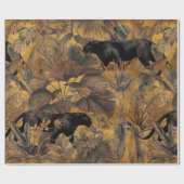 Tropische bladeren, panther en orchidee. Naadloze Cadeaupapier (Vlak)