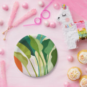 Tropische bladeren papieren bordje (Feest)