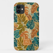 Tropische bladeren patroon monogram Case-Mate iPhone case (Achterkant)