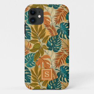 Tropische bladeren patroon monogram iPhone 11 hoesje