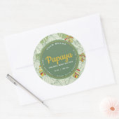 Tropische bladeren Retro Circle Cosmetica potje La Ronde Sticker (Envelop)