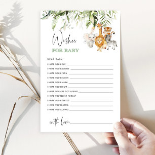 Tropische bladeren safari dieren wensen baby
