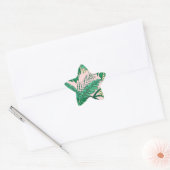 Tropische bladeren ster sticker (Envelop)