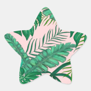 Tropische bladeren ster sticker