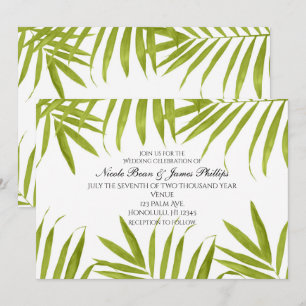 Tropische bladeren Summer Elegant Wedding Invitati Kaart