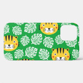 Tropische bladeren tijger Kind patroon Case-Mate iPhone Case (Achterkant (horizontaal))
