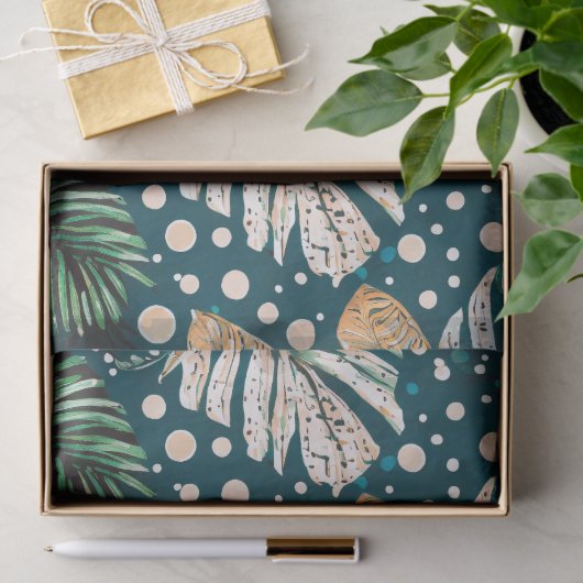 Tropische bladeren tissuepapier (Geschenk)