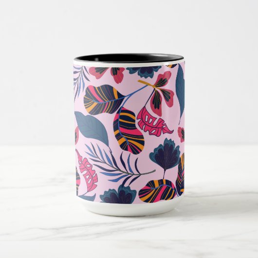 Tropische bladeren tuin mok (Midden)