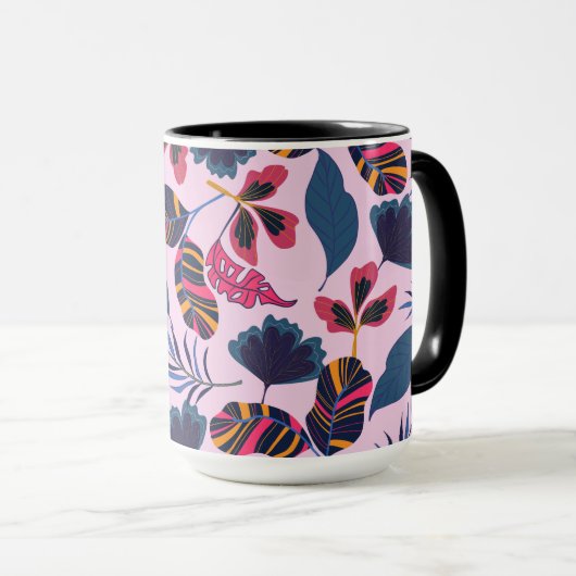 Tropische bladeren tuin mok (Voorkant rechts)