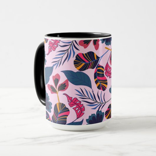 Tropische bladeren tuin mok (Voorkant links)