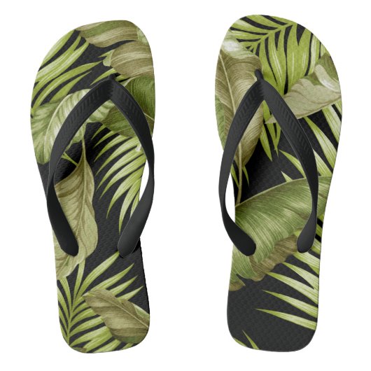 Tropische bladeren van de Hawaiian Garden | Groen  Teenslippers (Voetbed)
