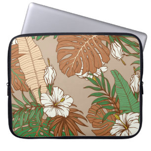 Tropische bladeren van luipaard laptop sleeve