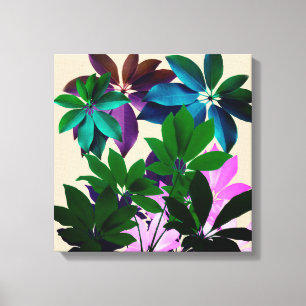 Tropische bladeren verpakt canvas afdruk
