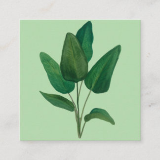Tropische bladeren vierkante visitekaartje