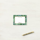 Tropische bladeren Vloeiend groen en duw Post-it® Notes (Op bureau)