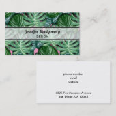 Tropische bladeren Vloeiend groen en duw Visitekaartje (Voorkant / Achterkant)