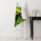 Tropische bladeren vogelregenwoud sherpa deken (In situ)