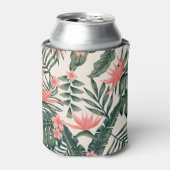 Tropische bladeren, vrolijk strandbehang. blikjeskoeler (Blikje Voorkant)