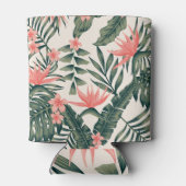 Tropische bladeren, vrolijk strandbehang. blikjeskoeler (Achterkant)