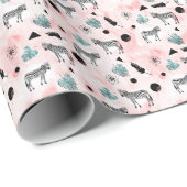 Tropische bladeren Zebra's Stropdas-kleurstofpatro Cadeaupapier (Rol Hoek)
