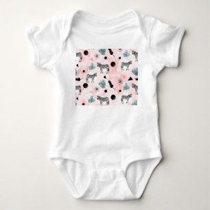 Tropische bladeren Zebra's Stropdas-kleurstofpatro Romper