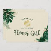 Tropische Bladeren Zijn Ons Meisje Dat Bloemen Str (Voorkant / Achterkant)