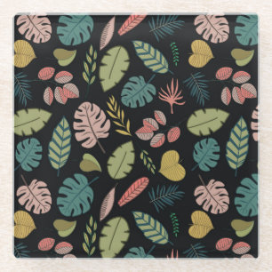 Tropische bladeren: Zomer  bloemen Glazen Onderzetter