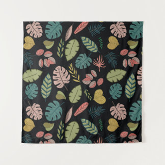 Tropische bladeren: Zomer  bloemen Wandkleed