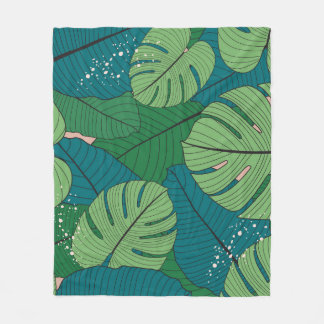 Tropische bladwandtapijten: Verdure Fleece Deken