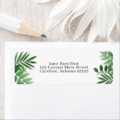 Tropische bladzijden retouradreslabel etiket (Insitu)