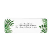 Tropische bladzijden retouradreslabel etiket (Voorkant)
