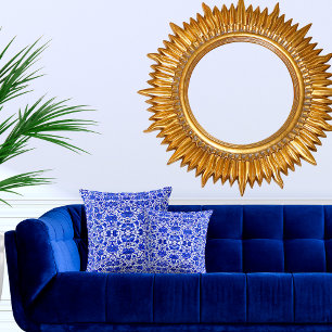  TROPISCHE BLAUW FOLK ART PILLOW KUSSEN