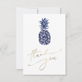 Tropische blauwe ananas dank u bedankkaart