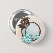 Tropische blauwe cirkel ronde button 5,7 cm (Voorkant /achterkant)