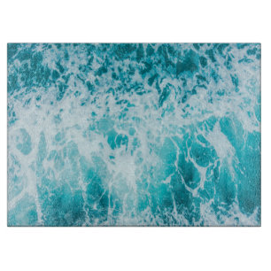 Tropische blauwe oceaangolven snijplank
