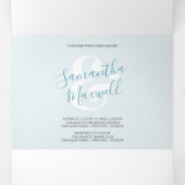 Tropische blauwe orchidee drivoudig huwelijk uitno drieluik uitnodiging (Binnenkant midden)