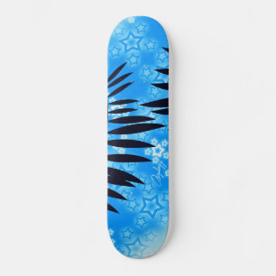 Tropische blauwe sterren skateboard