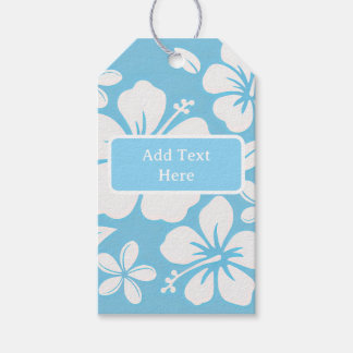 Tropische Blauwe Strandbloemen Cadeaulabel